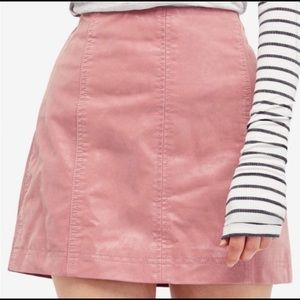 Free People pressed flowers faux leather skirt